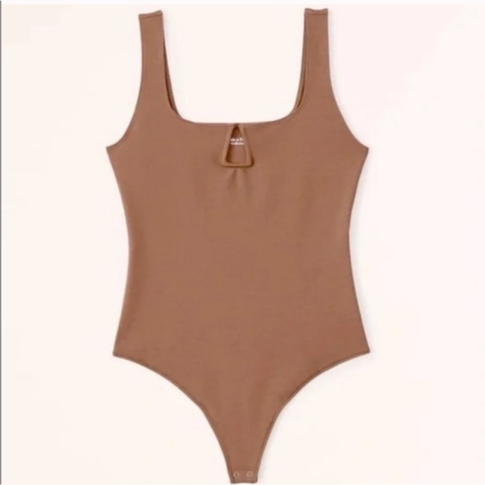 Abercrombie & Fitch Tan Ponte Notch Bodysuit - large